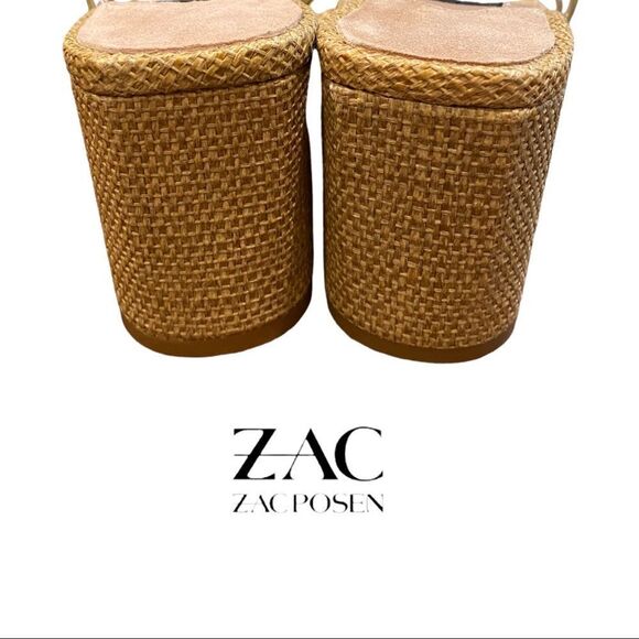 New ZAC Zac Posen Saint Cashew Slide Block Heel Sandals 7 - Picture 4 of 5